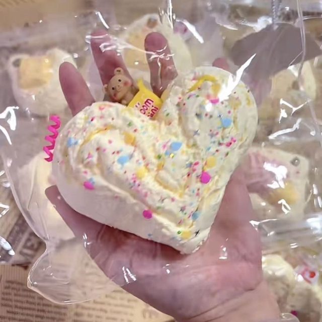 Confetti Sprinkle Heart Cake Squishy