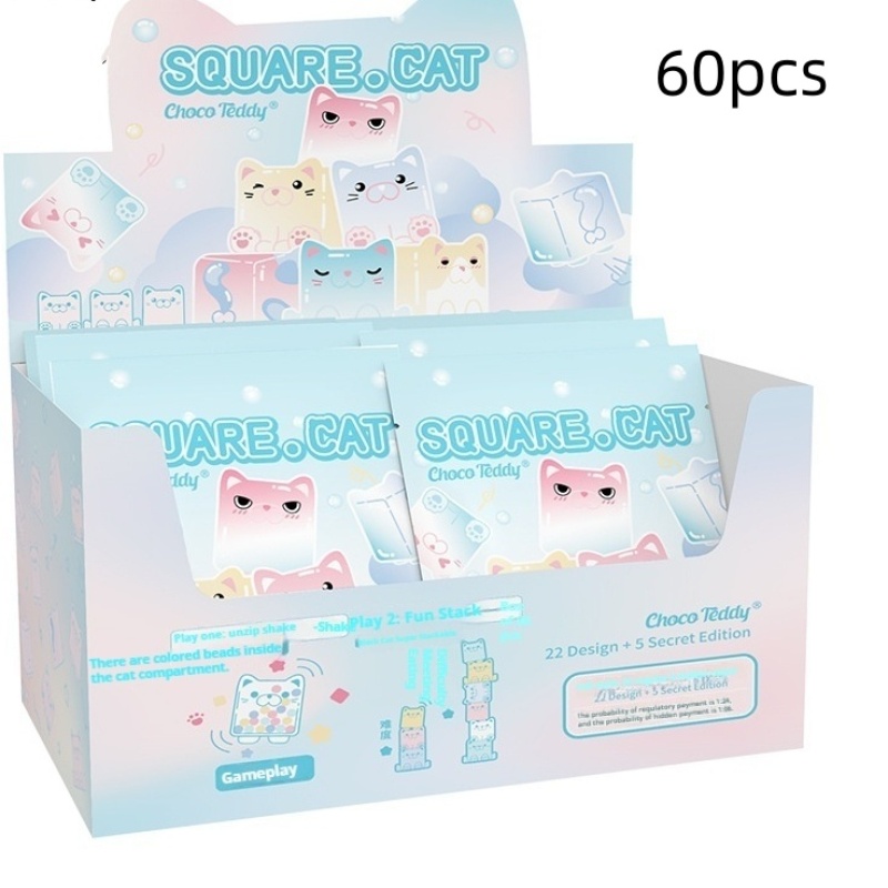 Square Cat Mochi Squishy Pack (5 Pieces) โ photo 2