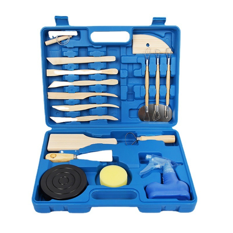 Pottery & Clay Tool Kit in Blue Carry Case