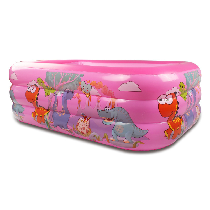 Rectangular Inflatable Baby Pool, Pink Dinosaurs