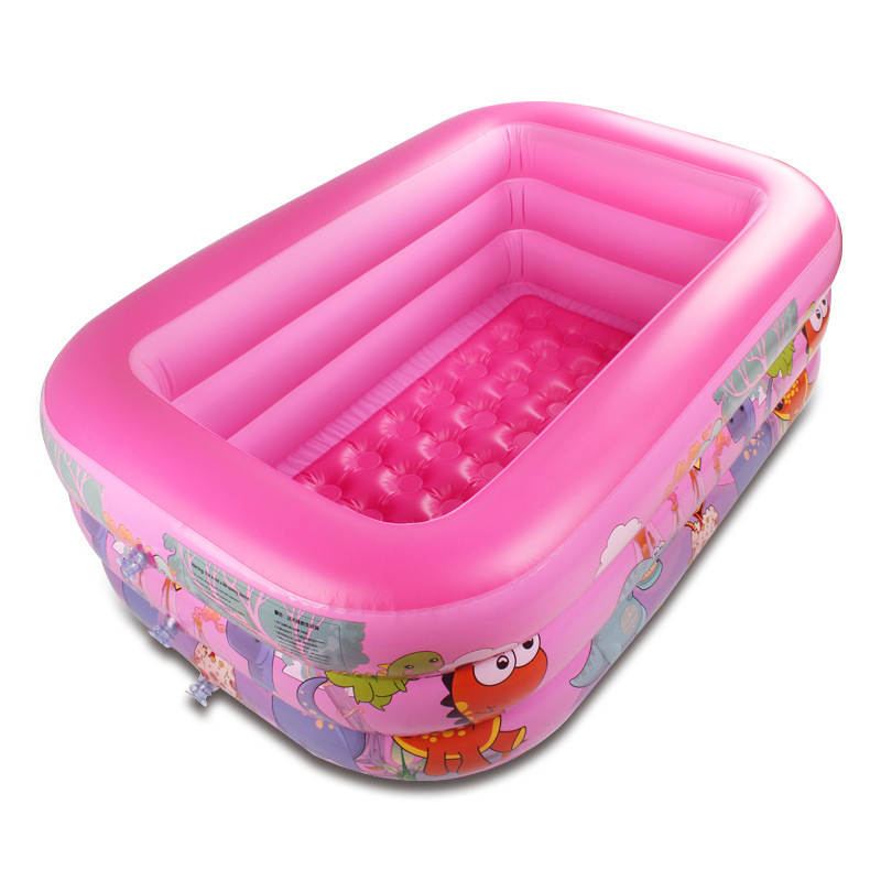 Rectangular Inflatable Baby Pool, Pink Dinosaurs โ photo 5