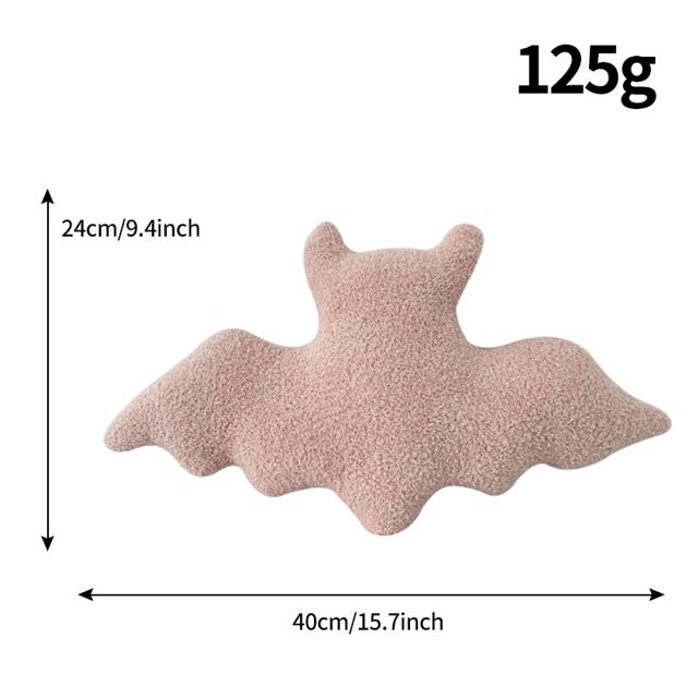 Fuzzy Pink Bat Pillow Plush