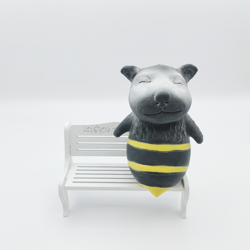 Flocked Bee-Costume Animal Squeeze Figure โ photo 2