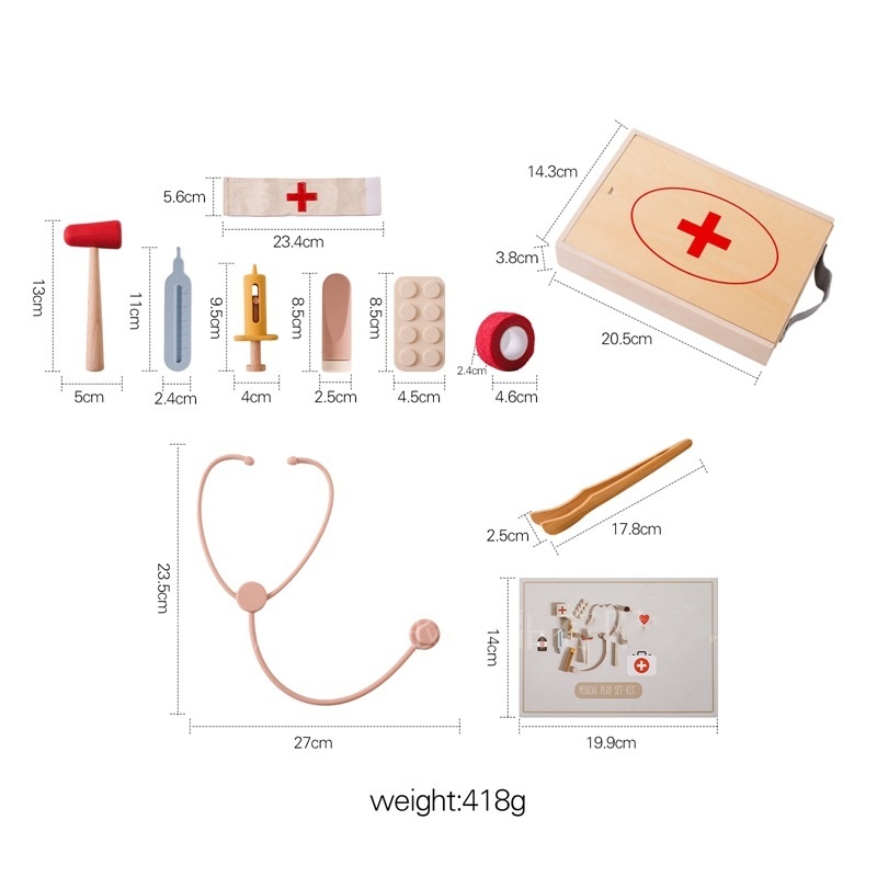 Wooden Doctor Kit Pretend-Play Set