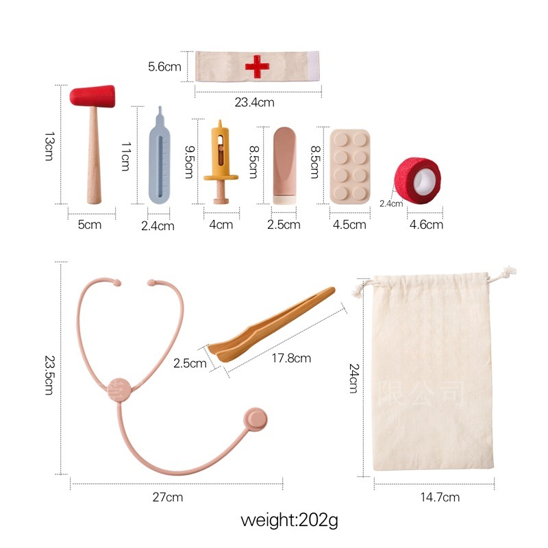 Wooden Doctor Kit Pretend-Play Set โ photo 2