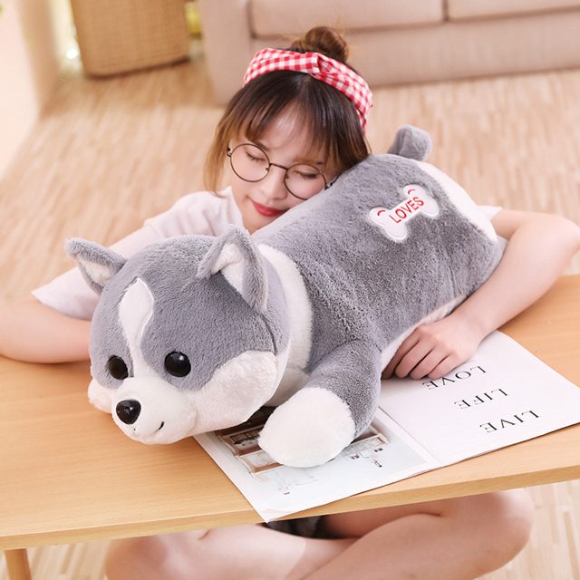Sleepy Pink Husky Puppy Plush โ photo 2