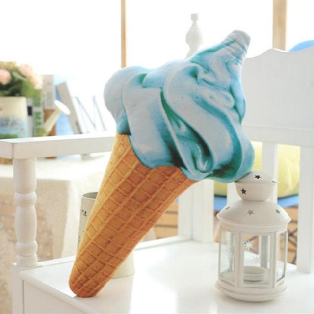 Blue Swirl Ice Cream Cone Pillow Plush — photo 2