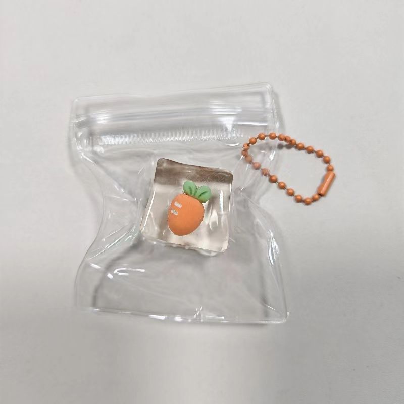 Strawberry Ice Cube Squishy Keychain โ photo 4
