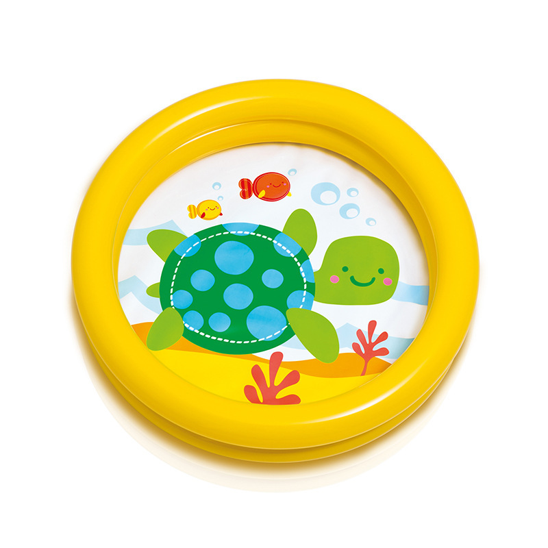 Baby Two-Ring Pool with Turtle Print
