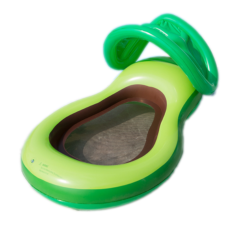Inflatable Avocado Pool Float With Sun Shade