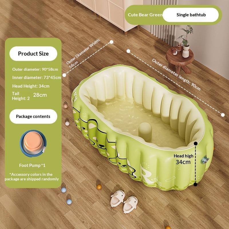 Inflatable Baby Bathtub with Foot Pump โ photo 2