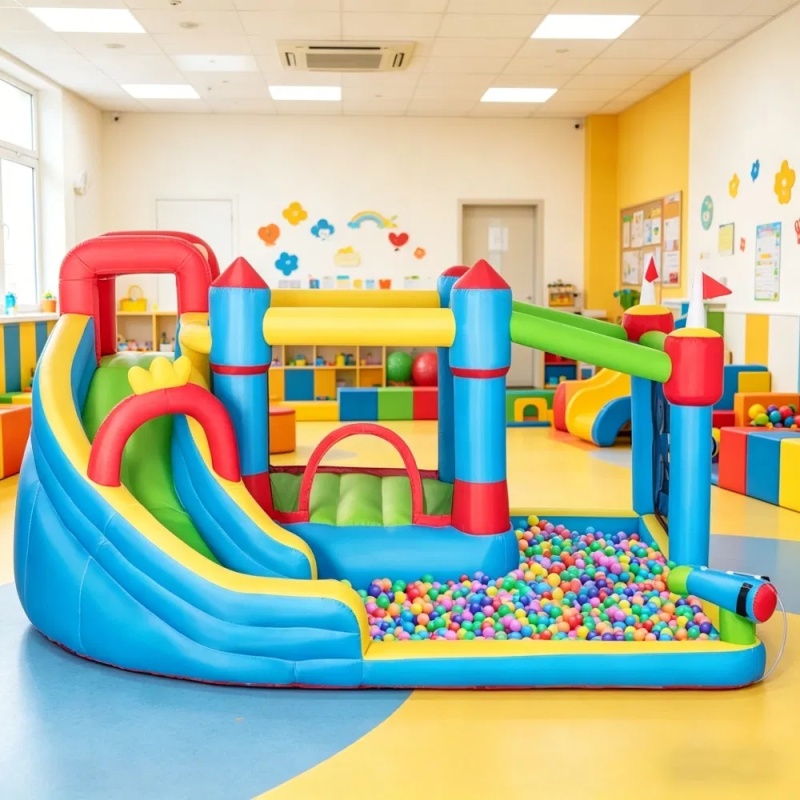 Inflatable Bounce House with Slide & Ball Pit