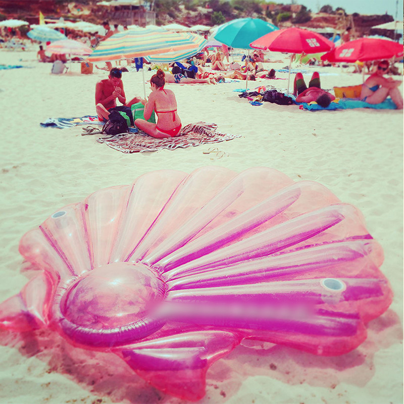 Iridescent Pink Seashell Pool Float