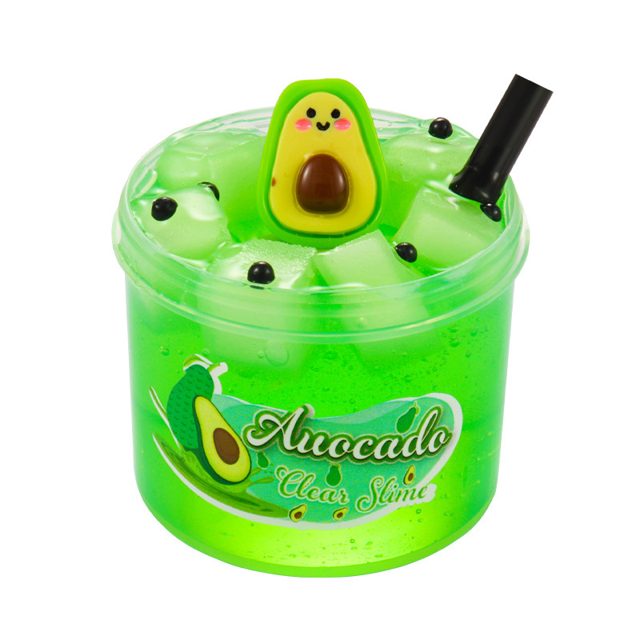 Avocado Clear Slime with Charm