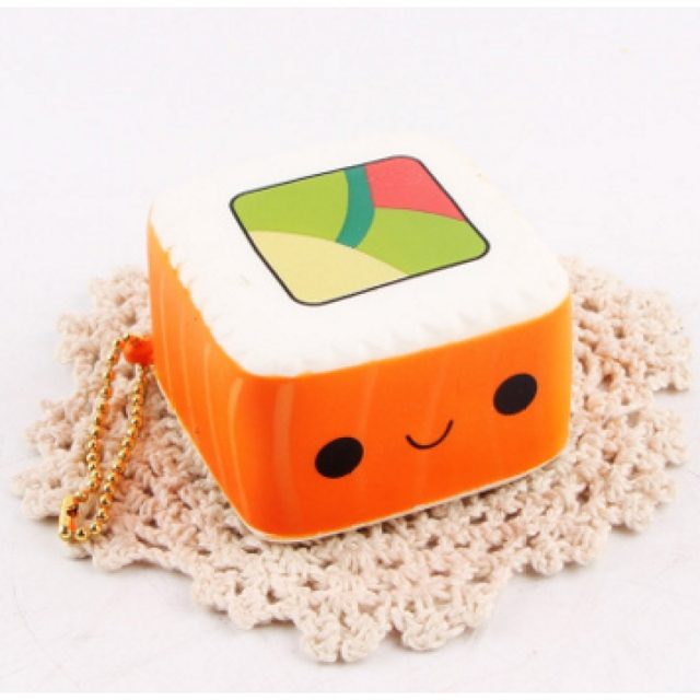 Smiley Sushi Roll Squishy Keychain โ photo 2