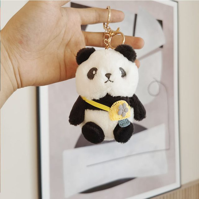 Panda With Frog Backpack Keychain Plush โ photo 2