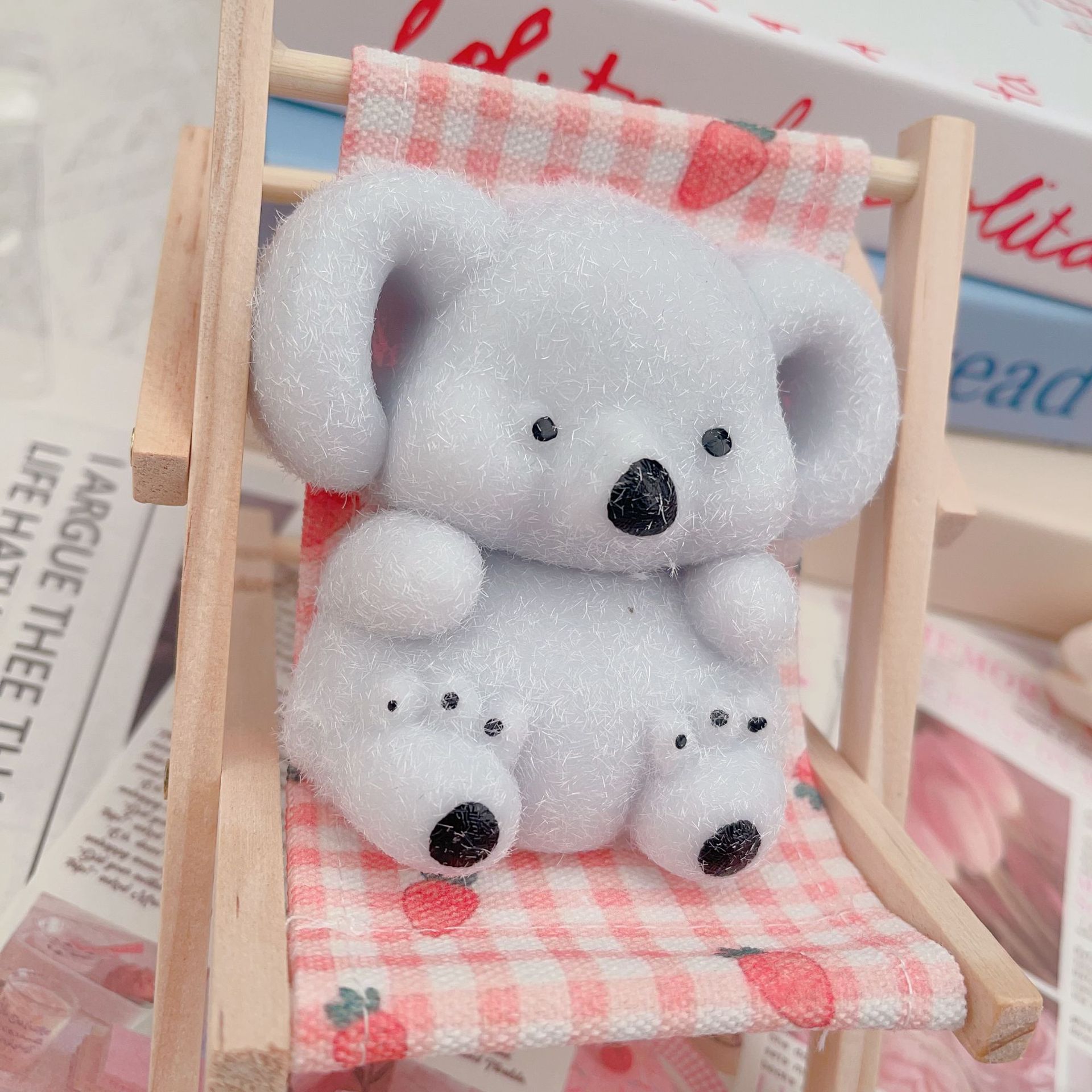 Fuzzy Flocked Baby Koala Figure โ photo 2