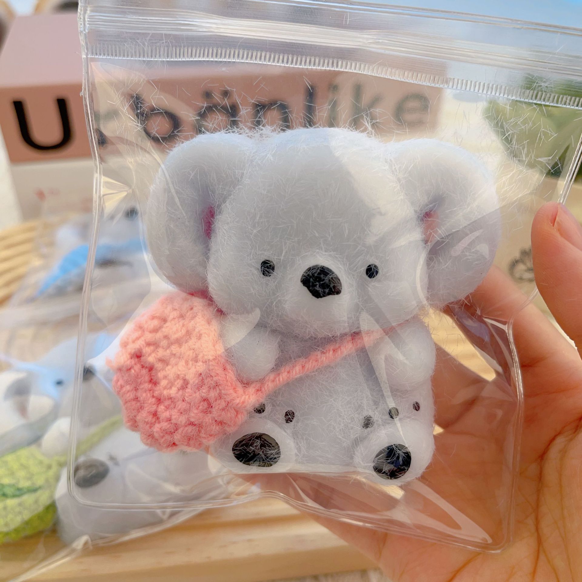 Fuzzy Koala Bag Charm Keychain
