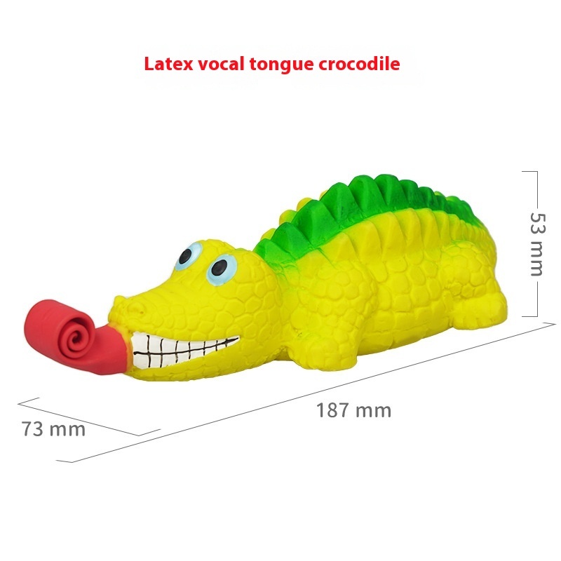 Squeaky Latex Crocodile Pet Toy