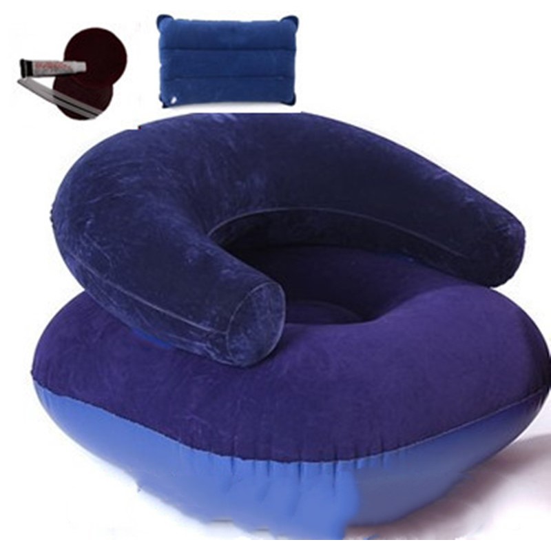 Red Flocked Inflatable Lounge Chair โ photo 2