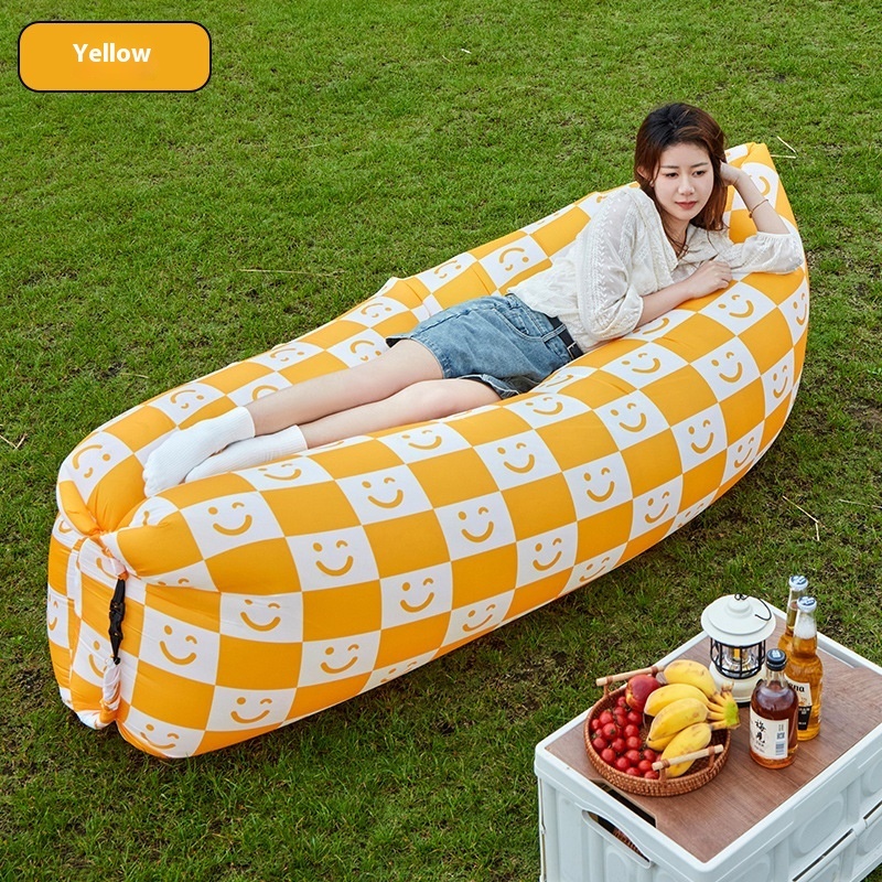 Inflatable Air Lounger Sofa, Smiley Print