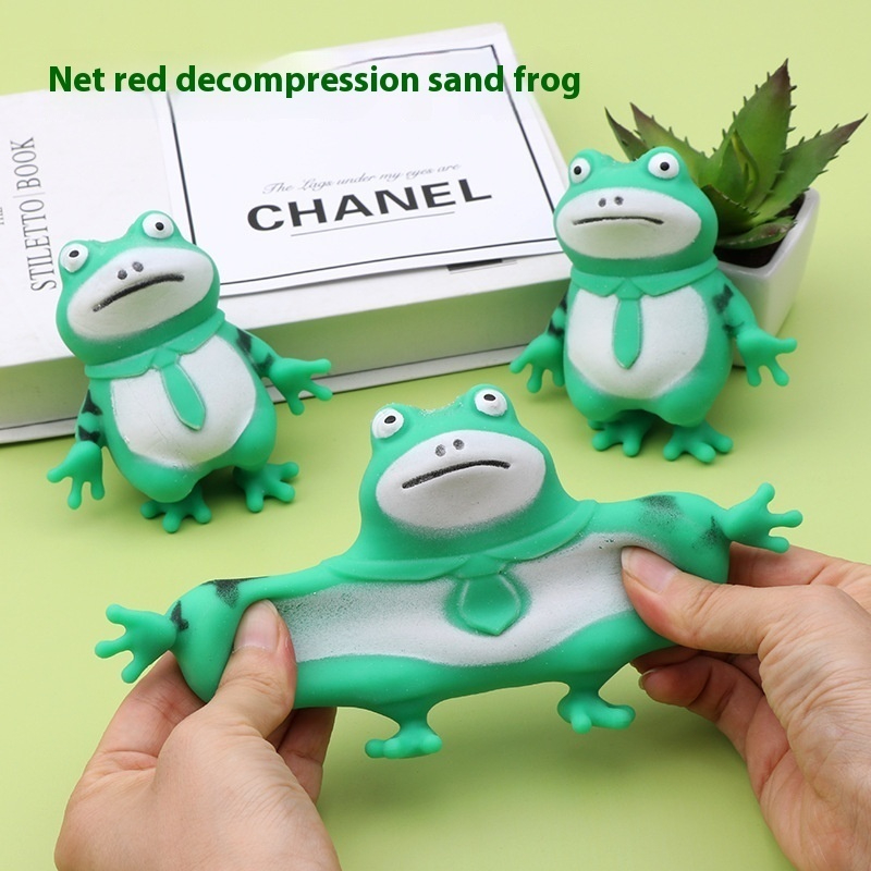 Tie-Wearing Stretch Frog Squishy โ photo 3