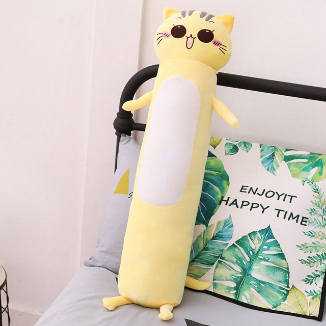 Long Yellow Kitty Body Pillow Plush