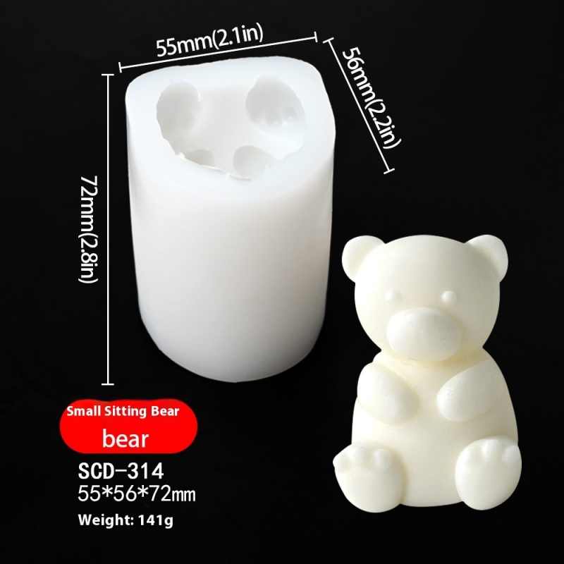 Rose Bear with Heart Silicone Mold — photo 5