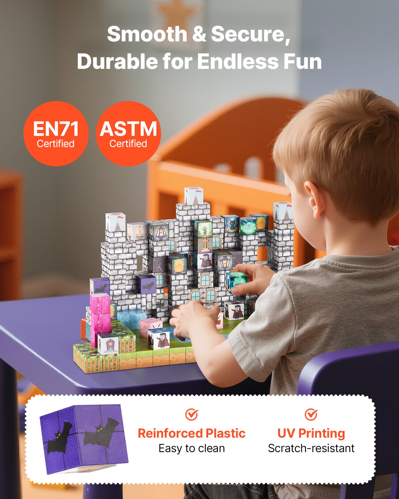 Magnetic Building Blocks, 100-Piece Spooky Set โ photo 2