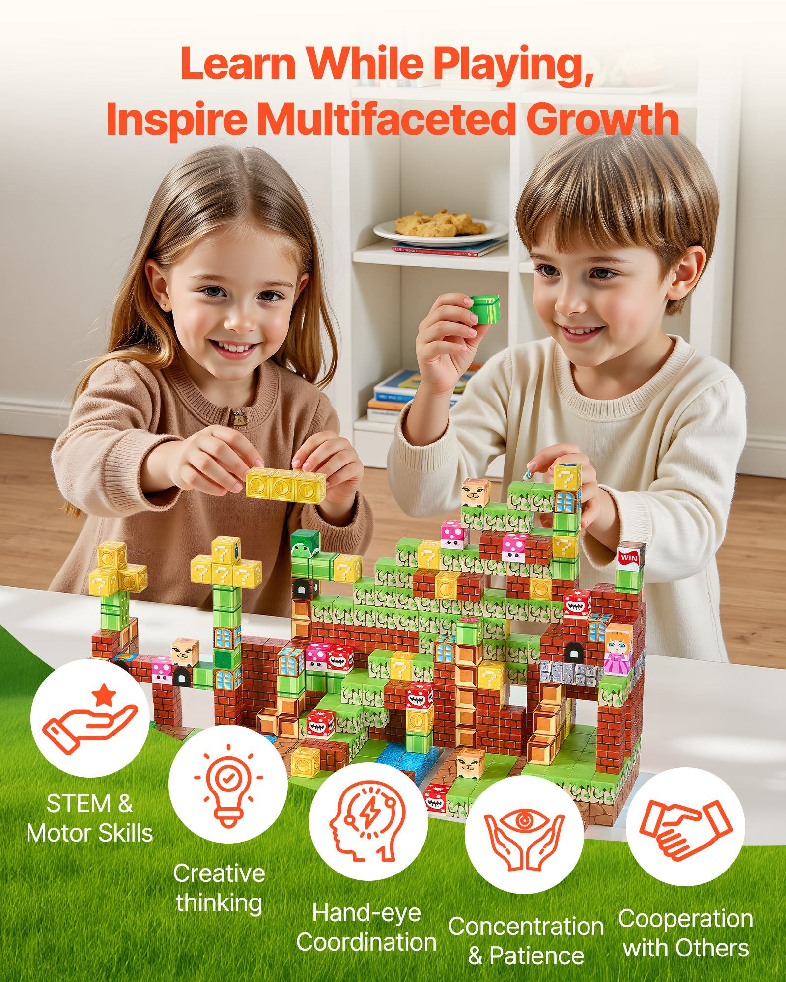 Magnetic Building Blocks 100-Piece Set