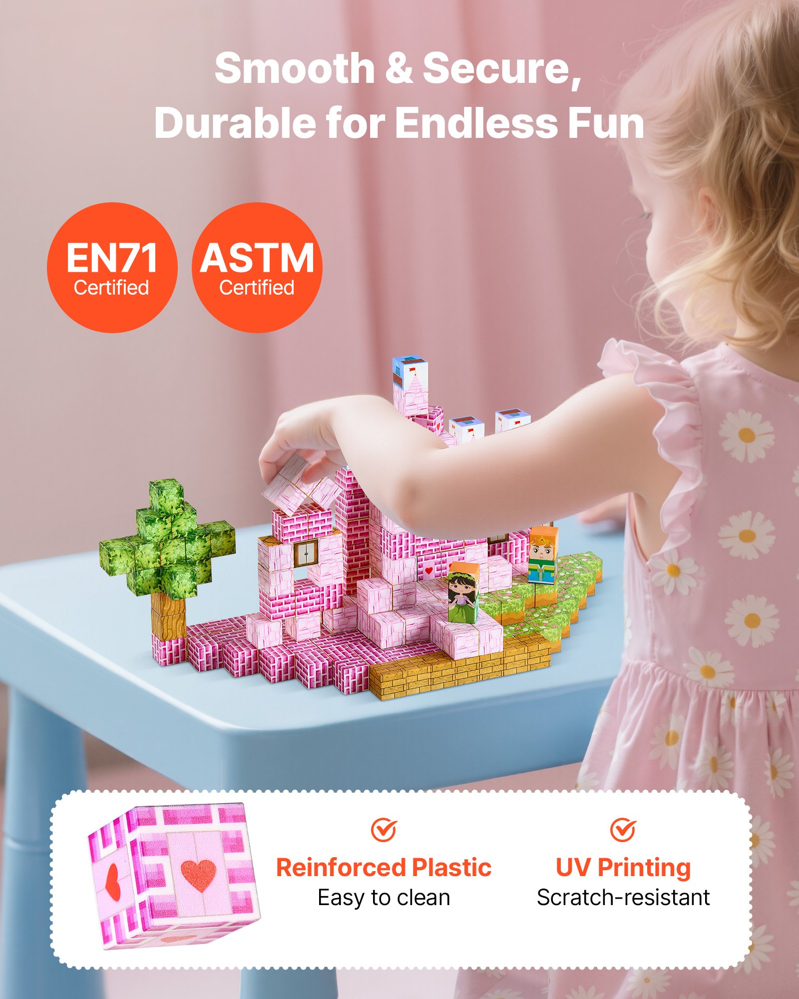 Magnetic Building Blocks 100-Piece Princess Set