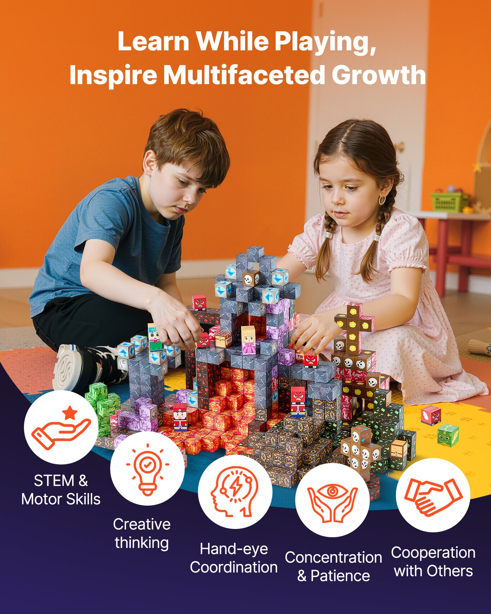 Magnetic Building Blocks 150-Piece Set โ photo 3