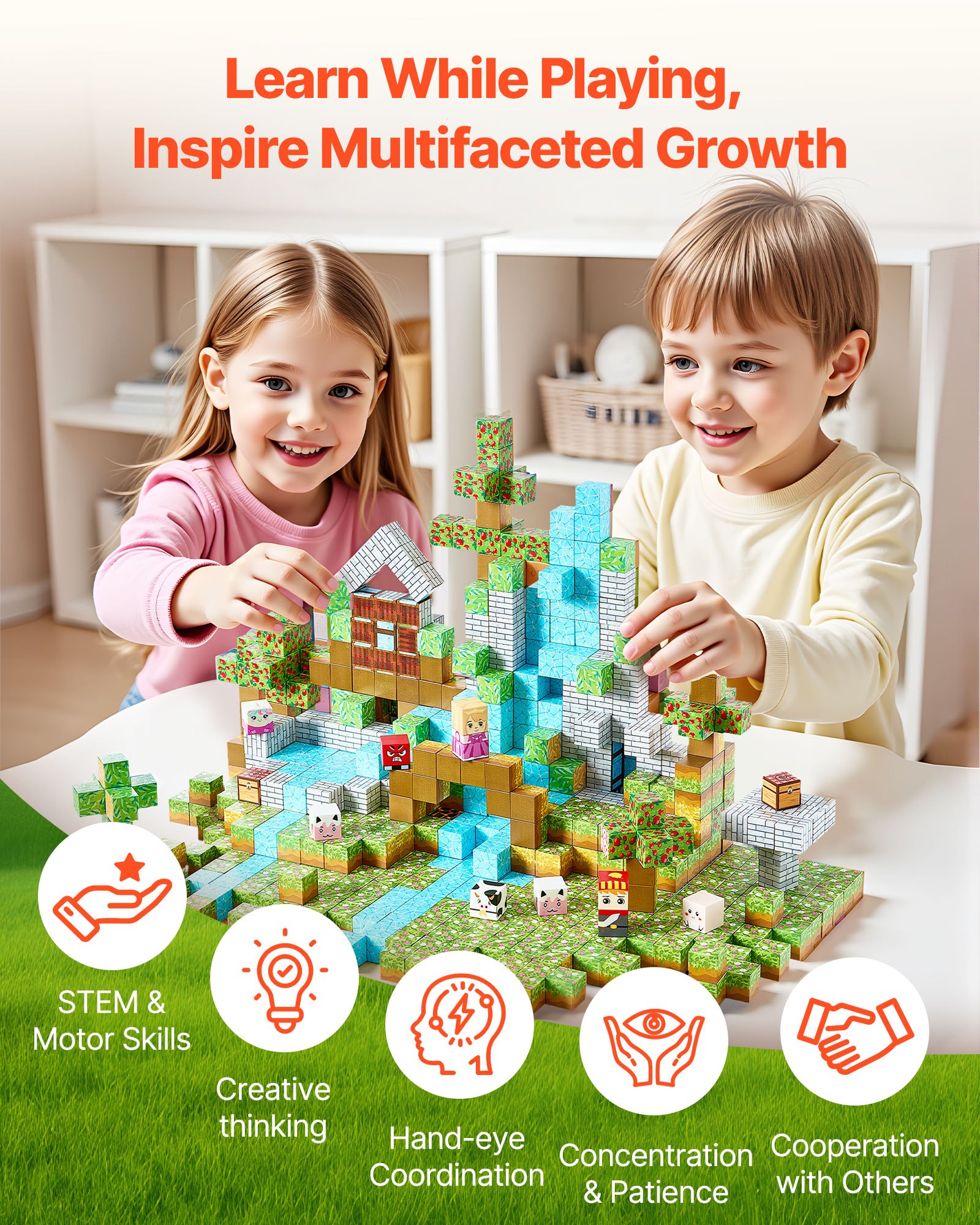 Magnetic Building Blocks, 150-Piece Forest Set โ photo 4