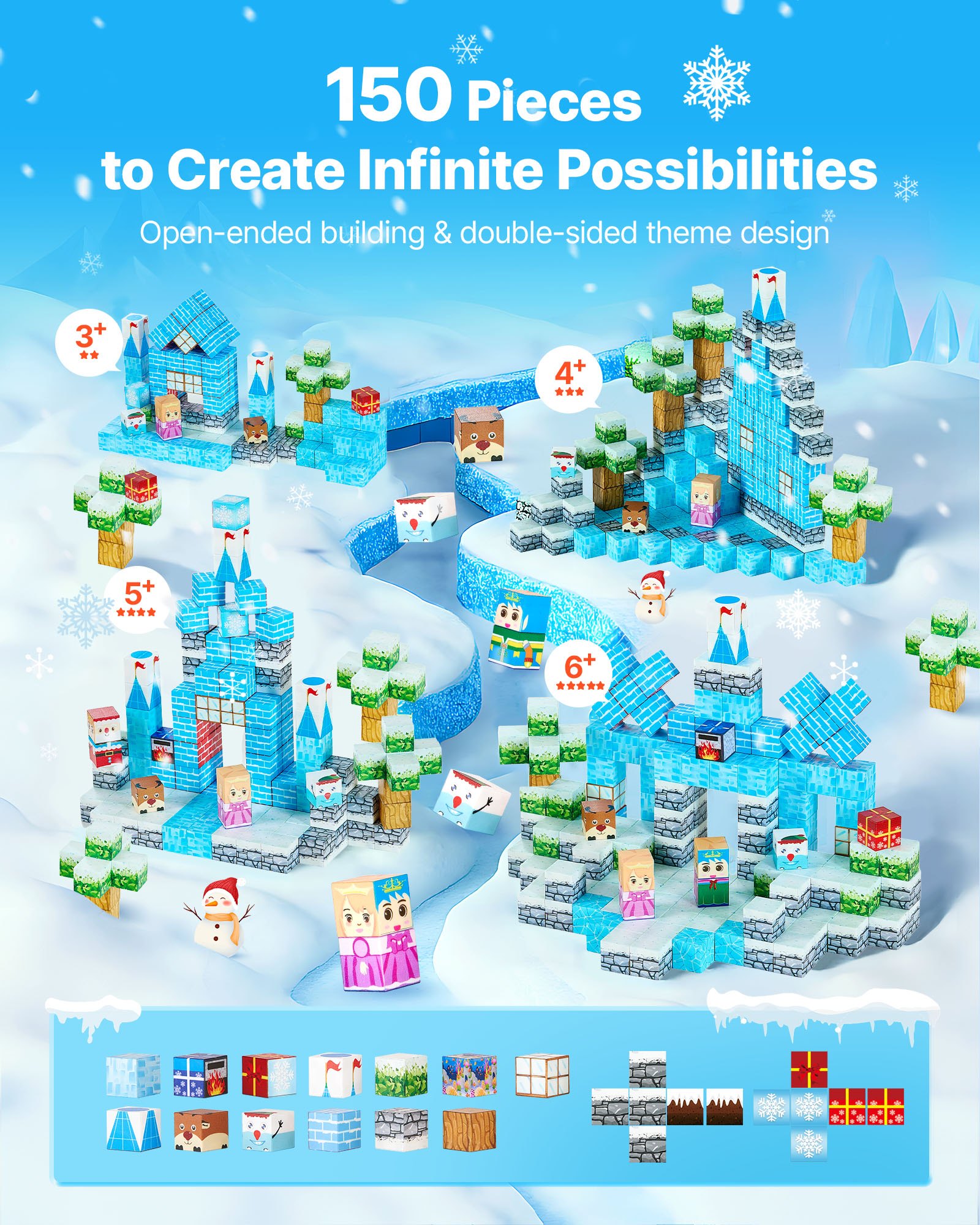 Magnetic Building Blocks Set, 150 Pieces โ photo 4