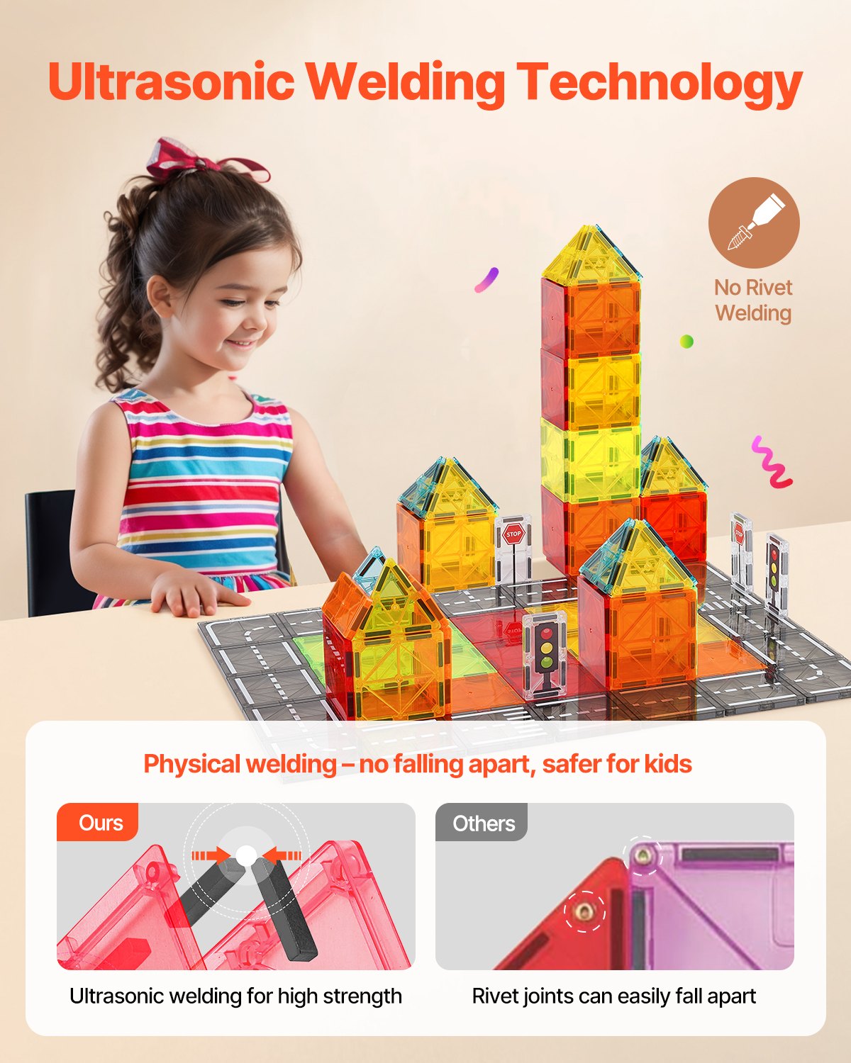 Magnetic Road Building Tiles, 56-Piece Set โ photo 5