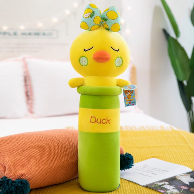 Lemon-Bow Duck Long Bolster Pillow Plush 65cm โ photo 3
