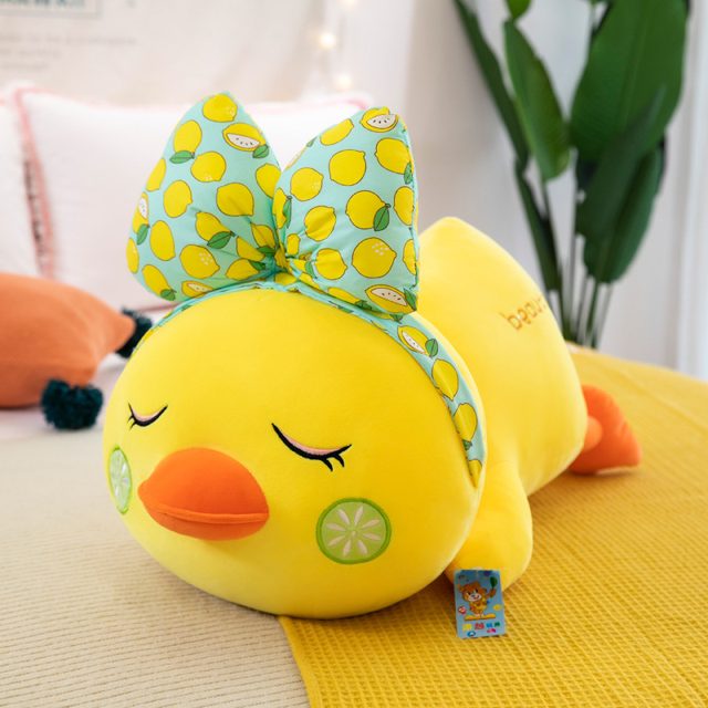 Sleepy Lemon-Bow Duck Lying Plush 45cm โ photo 4