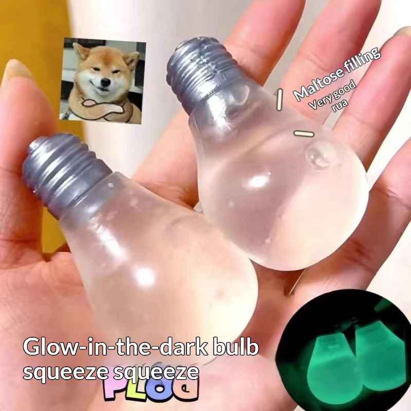 Glow-in-the-Dark Light Bulb Squeeze Toy