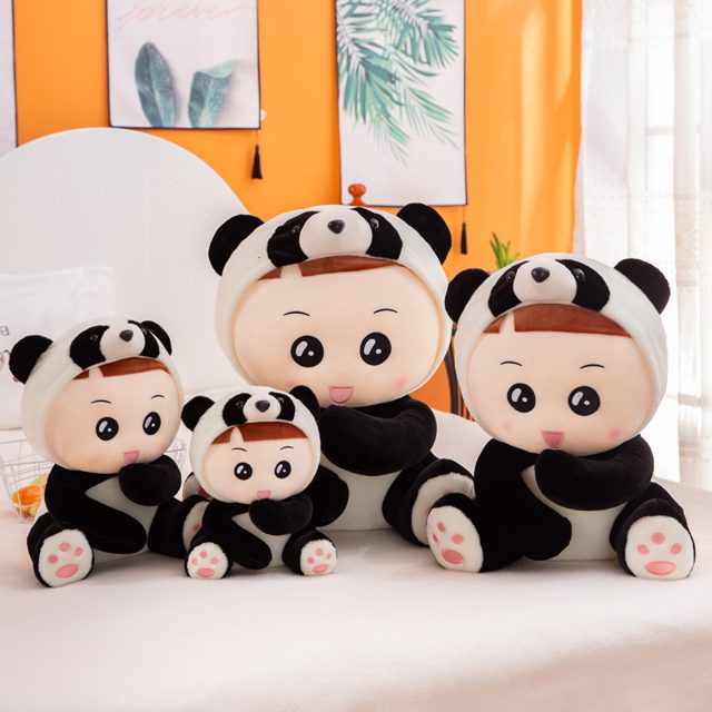 Baby in a Panda Hoodie Plush