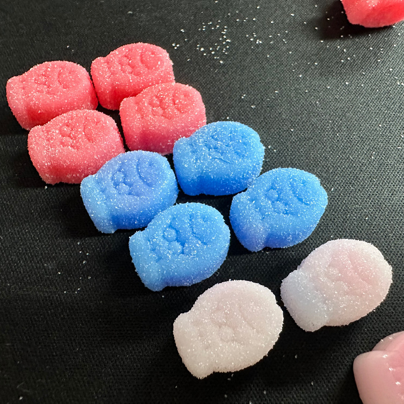 Mini Sugared Fish Gummy Craft Charms, Mixed Colors