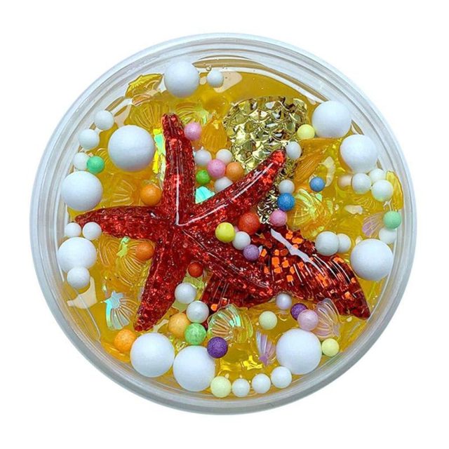 Pink Starfish Beach Slime with Foam Beads โ photo 2