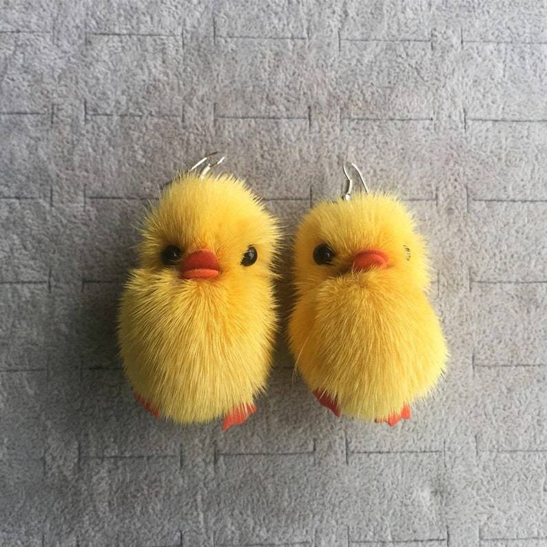 Fluffy Duck Charm Keychain