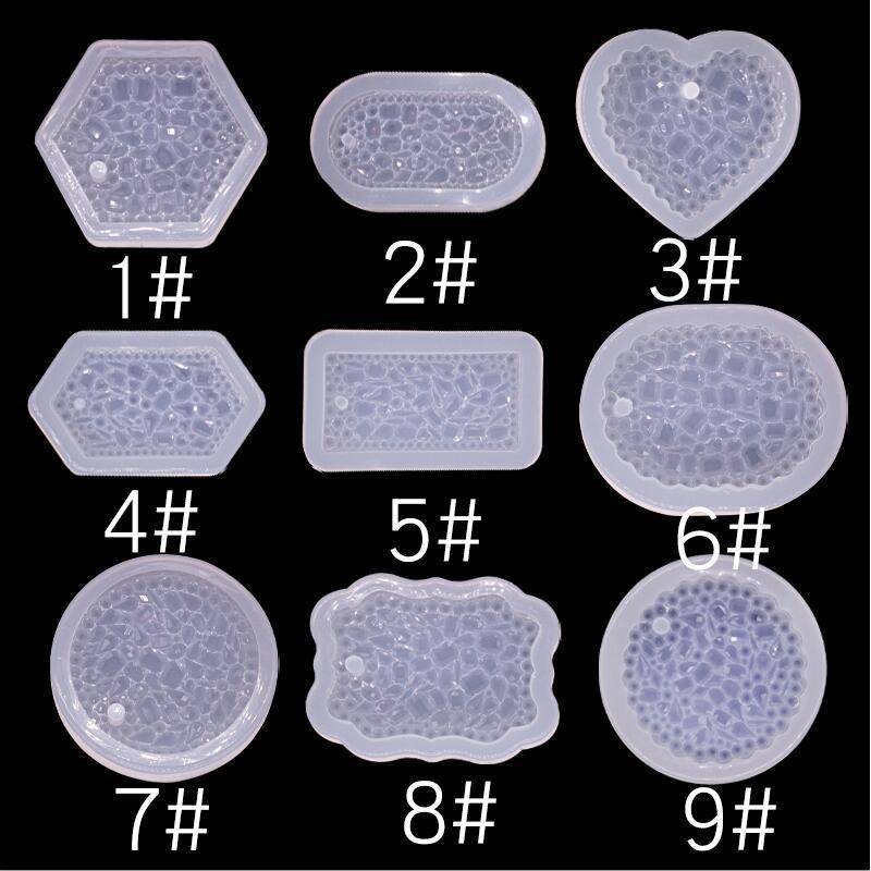 Crystal Resin Silicone Molds Set, 9 Mosaic Shapes