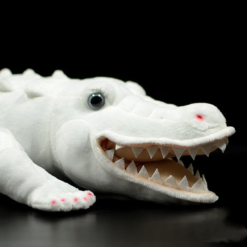 Realistic White Albino Crocodile Plush