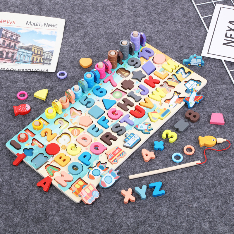 Montessori Wooden Number, Letter & Shape Board