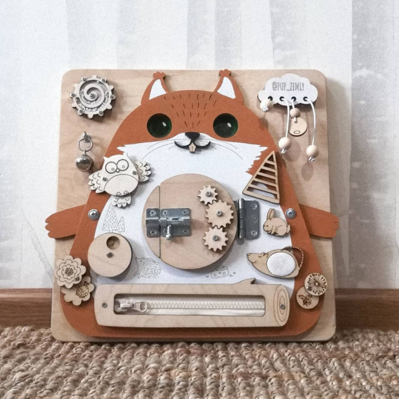 Wooden Fox Montessori Busy Activity Board