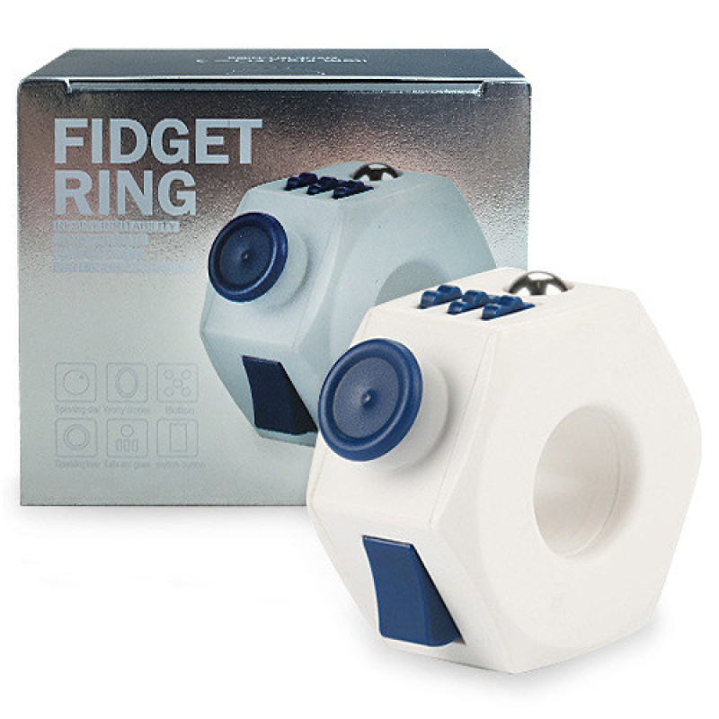 Hexagon Fidget Ring Toy with Spinner & Buttons โ photo 4