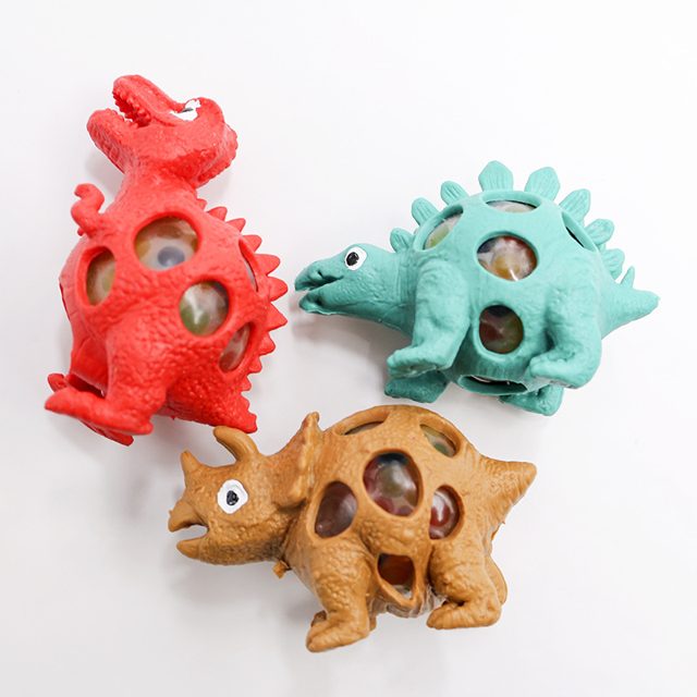 Dino Mesh Bead Squeeze Ball