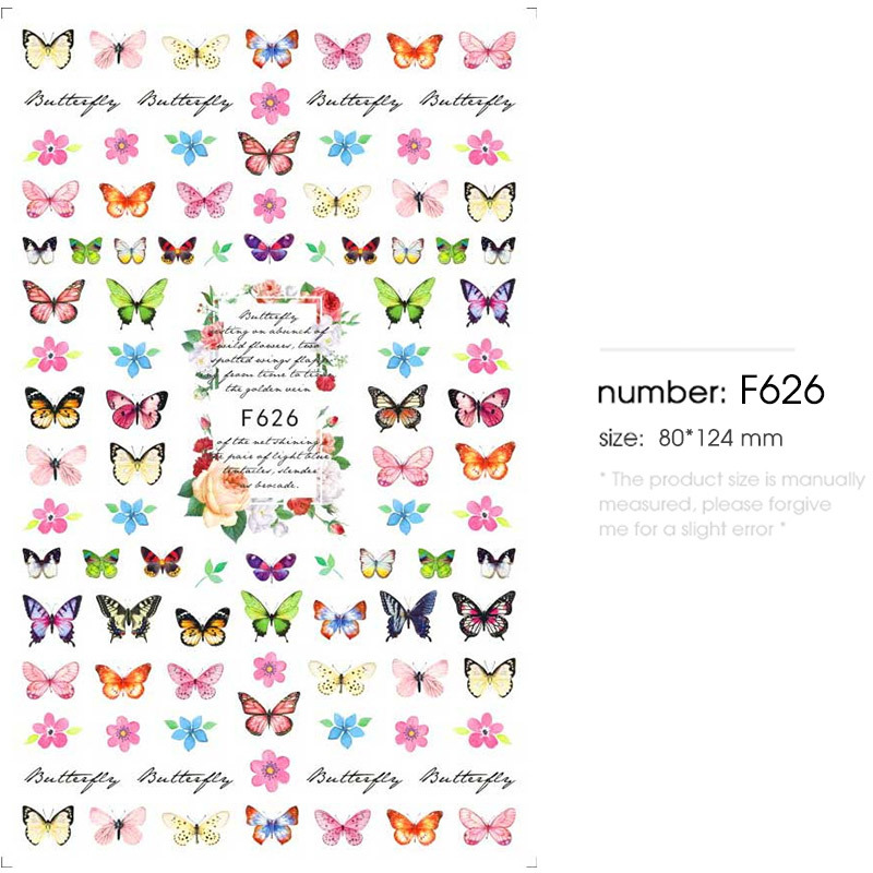 Watercolor Butterfly & Flower Nail Art Stickers โ photo 3