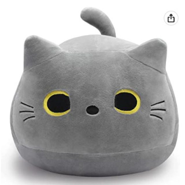 Chonky Gray Cat Pillow Plush